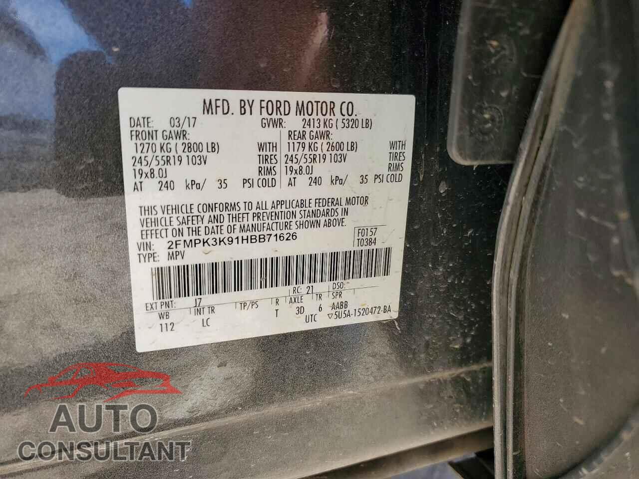 FORD EDGE 2017 - 2FMPK3K91HBB71626