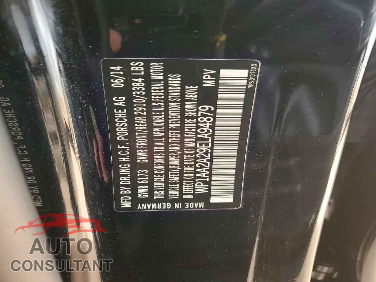 PORSCHE CAYENNE 2014 - WP1AA2A29ELA94879