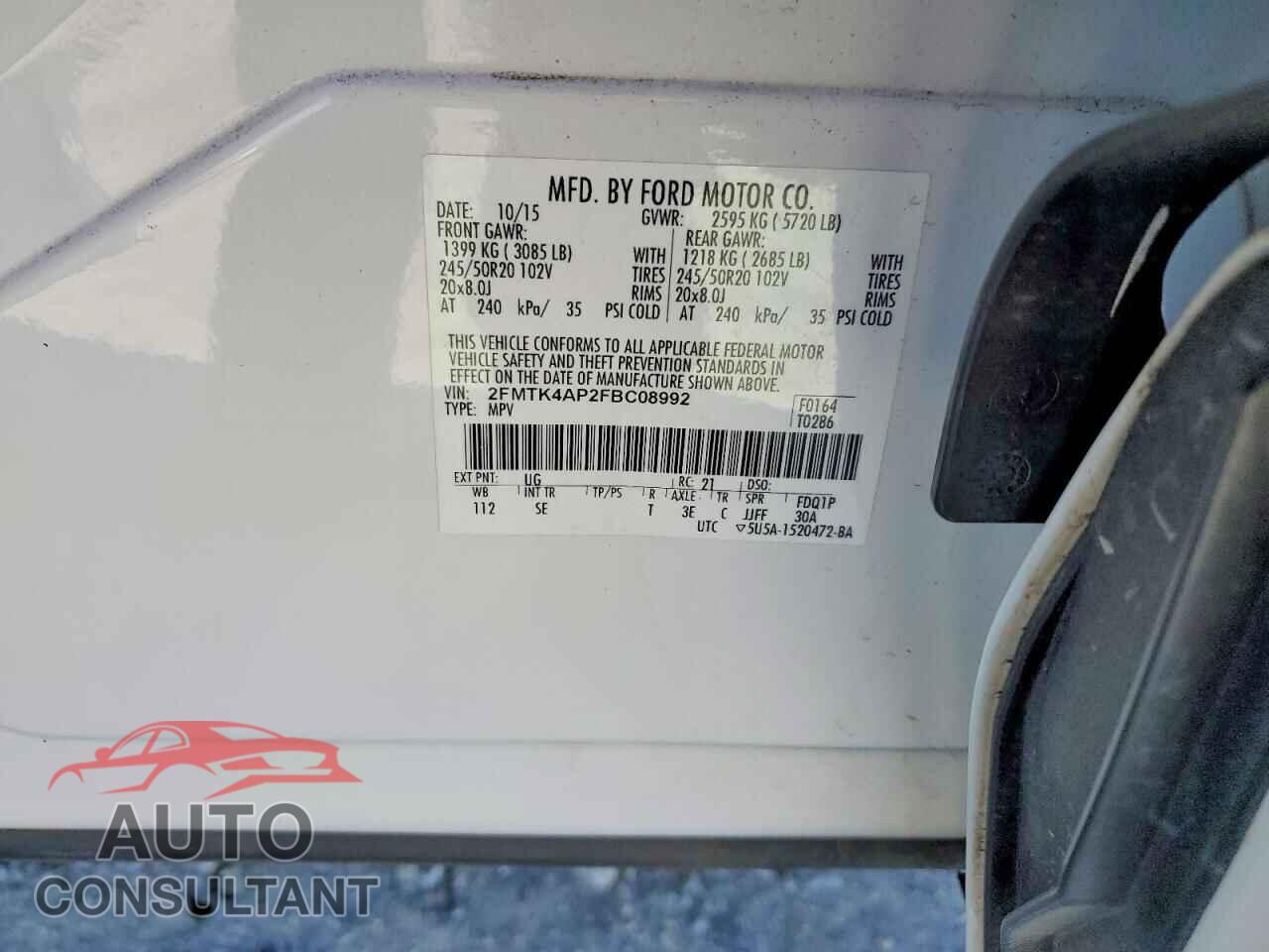 FORD EDGE 2015 - 2FMTK4AP2FBC08992