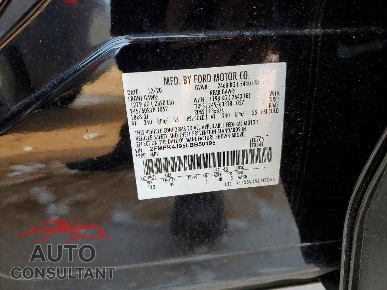 FORD EDGE 2020 - 2FMPK4J95LBB50195