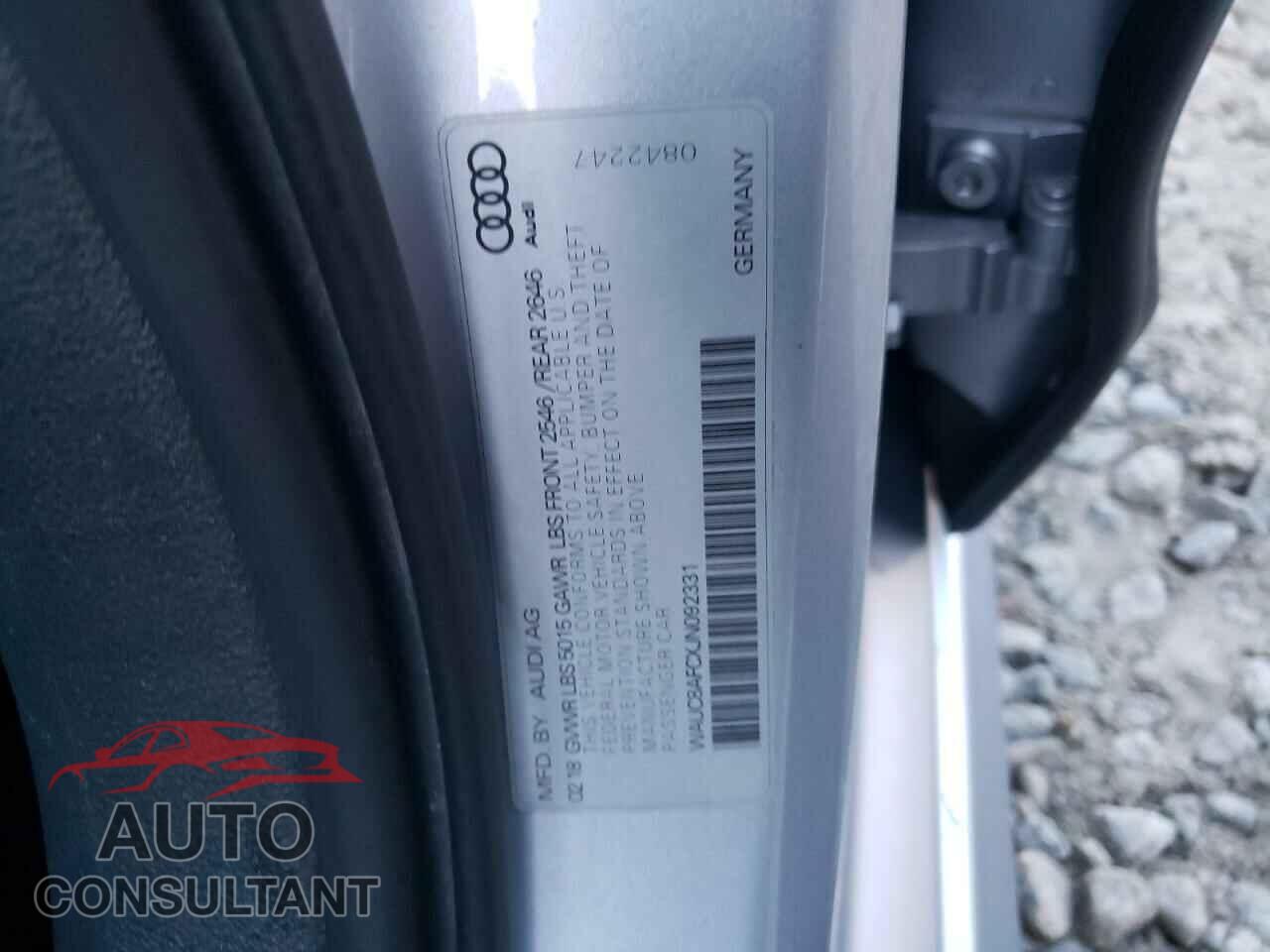 AUDI A6 2018 - WAUC8AFCXJN092331
