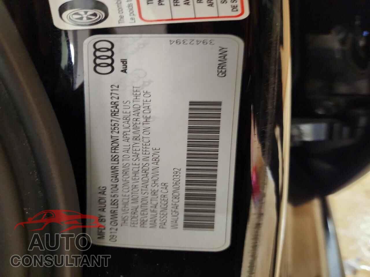 AUDI A6 2013 - WAUGFAFC8DN060392