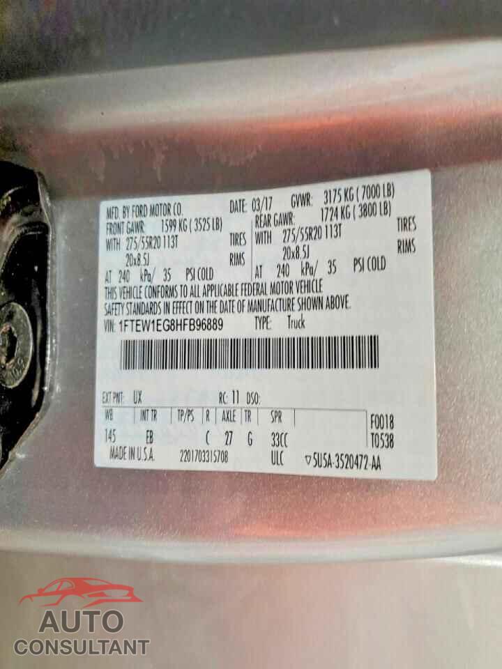 FORD F-150 2017 - 1FTEW1EG8HFB96889