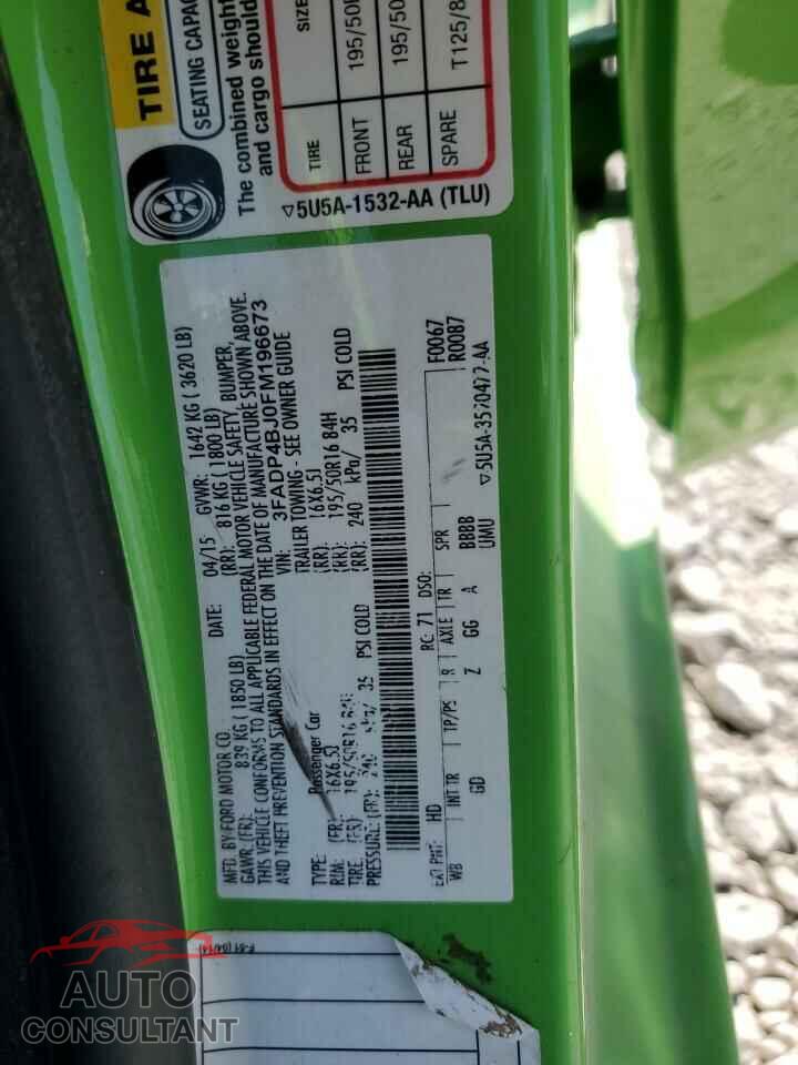 FORD FIESTA 2015 - 3FADP4BJ0FM196673