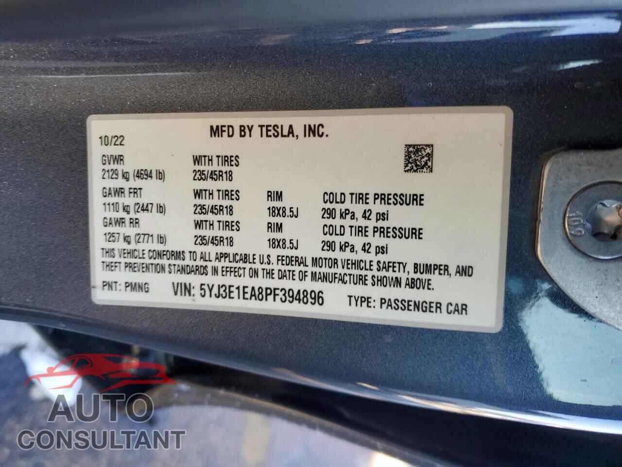 TESLA MODEL 3 2023 - 5YJ3E1EA8PF394896