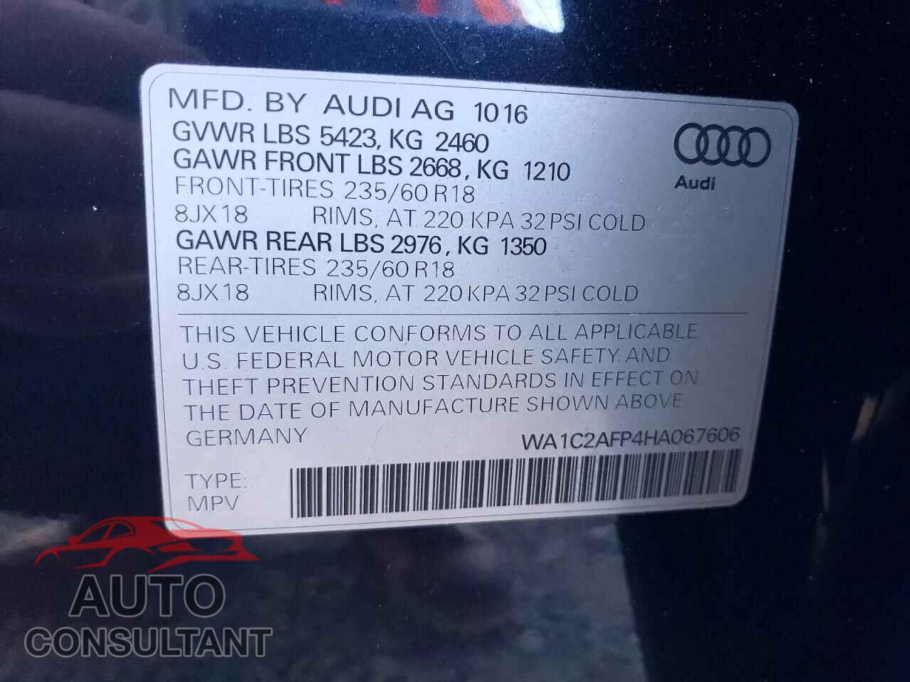 AUDI Q5 2017 - WA1C2AFP4HA067606
