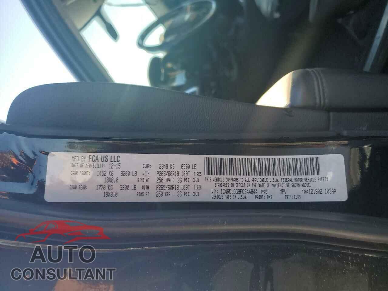 DODGE DURANGO 2015 - 1C4RDJDG9FC244844