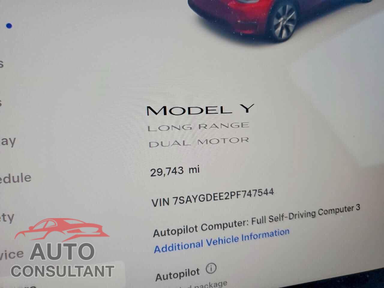 TESLA MODEL Y 2023 - 7SAYGDEE2PF747544