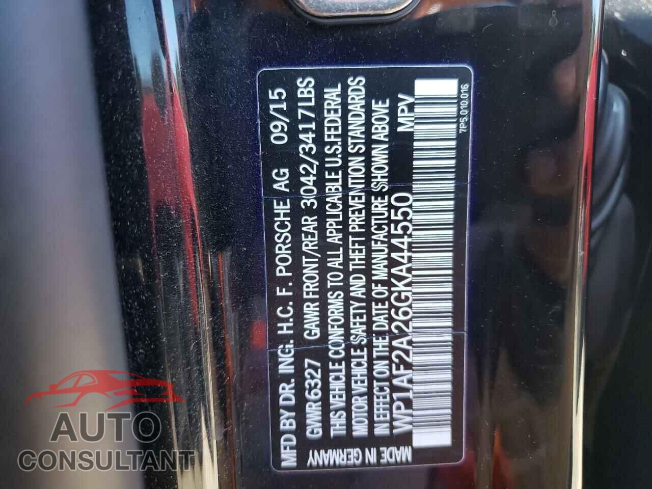 PORSCHE CAYENNE 2016 - WP1AF2A26GKA44550
