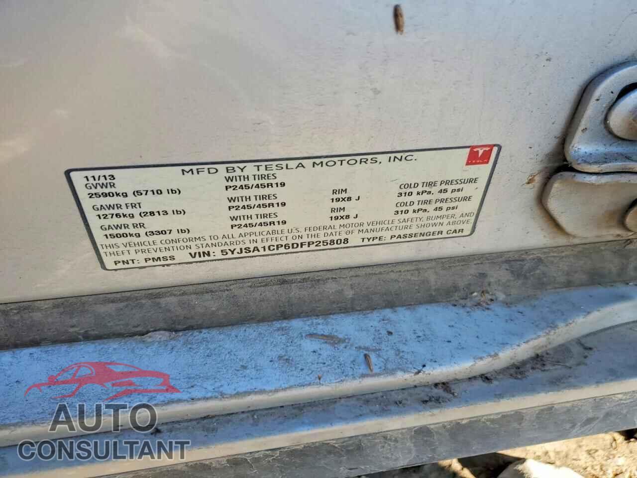 TESLA MODEL S 2013 - 5YJSA1CP6DFP25808