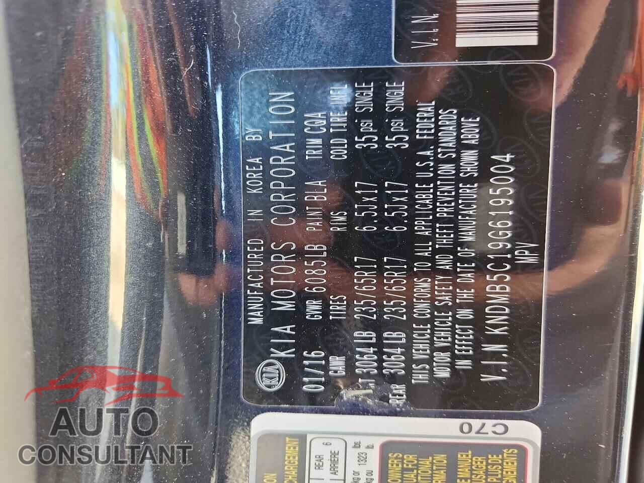 KIA All Models 2016 - KNDMB5C19G6195004