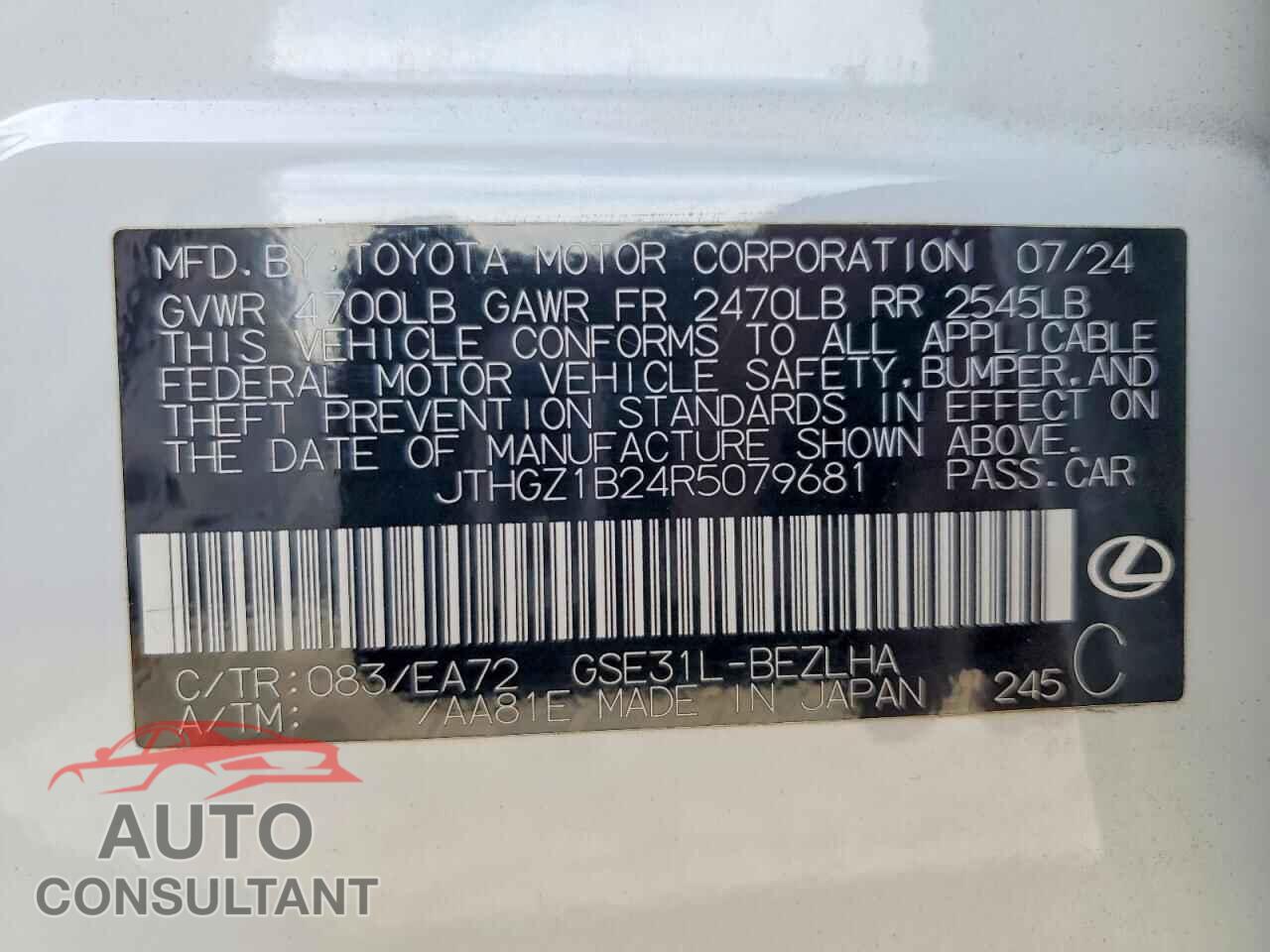LEXUS IS 2024 - JTHGZ1B24R5079681