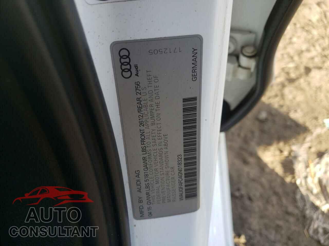 AUDI A6 2016 - WAUGFAFC4GN018323
