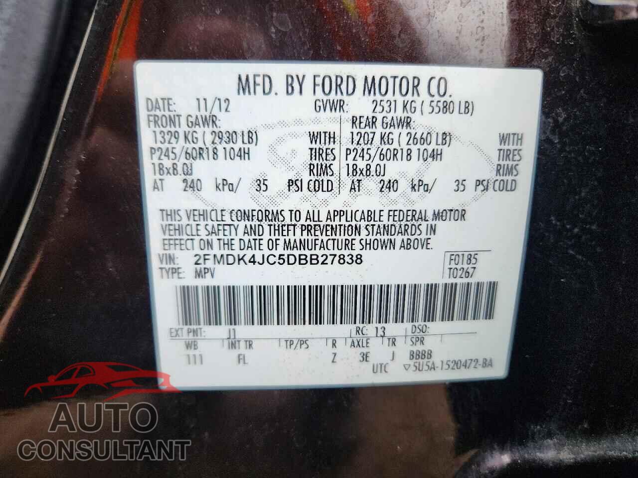 FORD EDGE 2013 - 2FMDK4JC5DBB27838