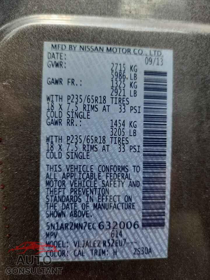 NISSAN PATHFINDER 2014 - 5N1AR2MN7EC632006
