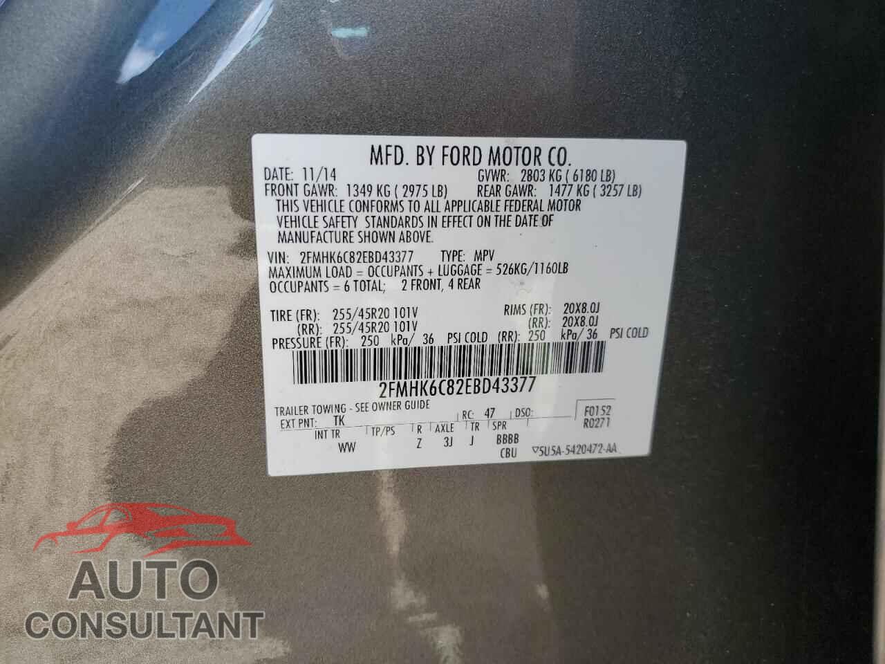 FORD FLEX 2014 - 2FMHK6C82EBD43377