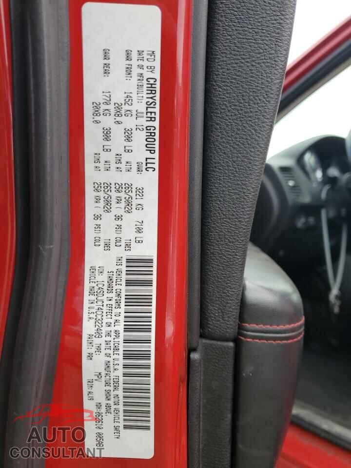 DODGE DURANGO 2012 - 1C4SDJCT4CC322409