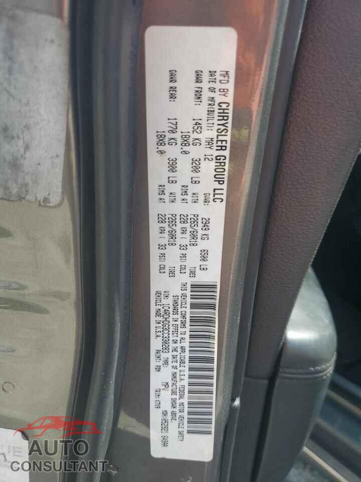 DODGE DURANGO 2012 - 1C4RDHDG3CC330283