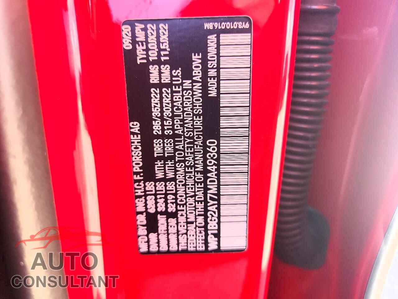 PORSCHE CAYENNE 2021 - WP1BG2AY7MDA49360