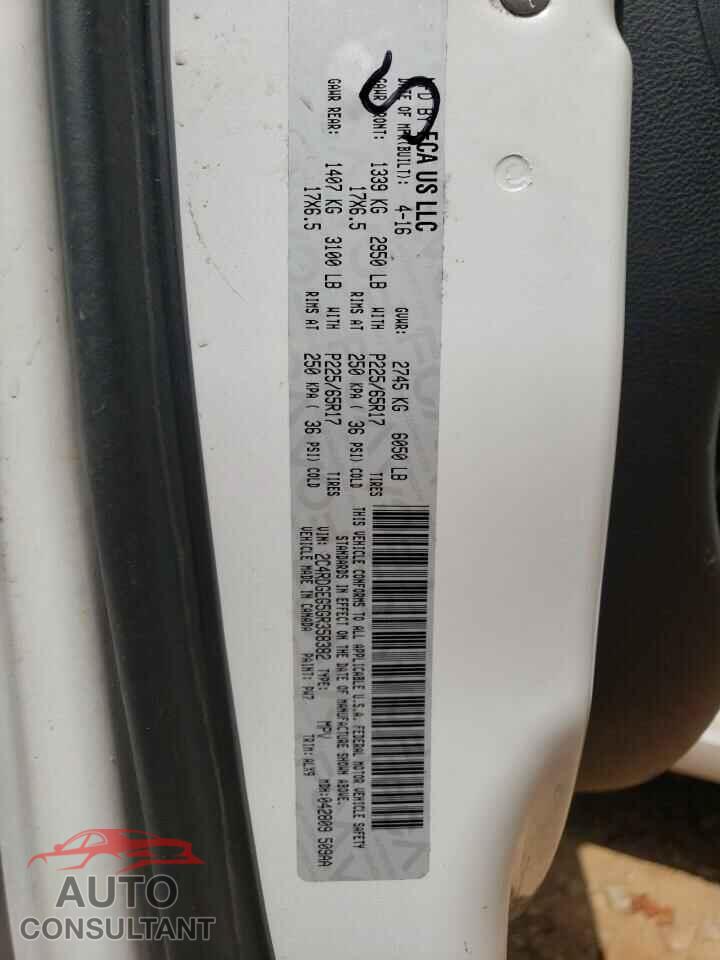 DODGE CARAVAN 2016 - 2C4RDGEG5GR358382