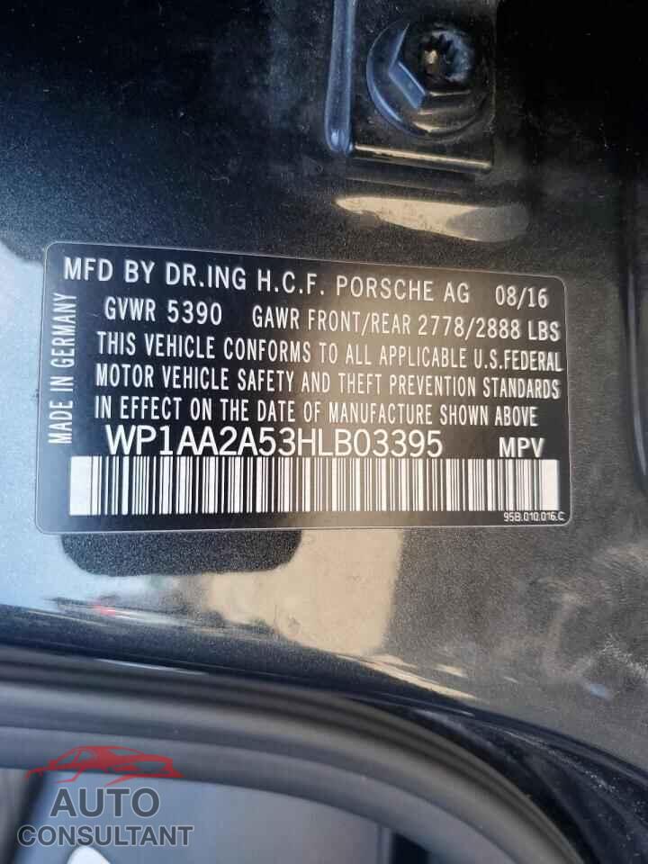 PORSCHE MACAN 2017 - WP1AA2A53HLB03395