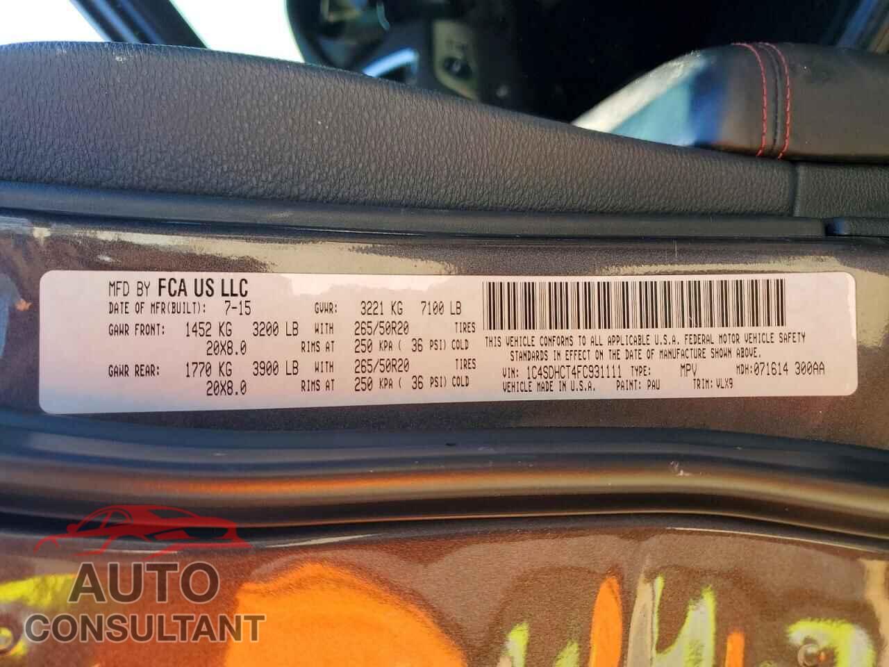 DODGE DURANGO 2015 - 1C4SDHCT4FC931111