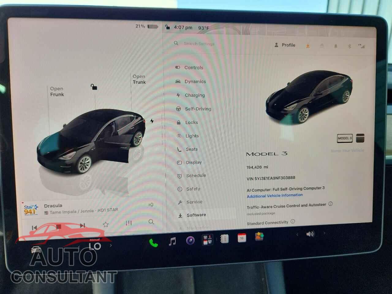 TESLA MODEL 3 2022 - 5YJ3E1EA9NF303888