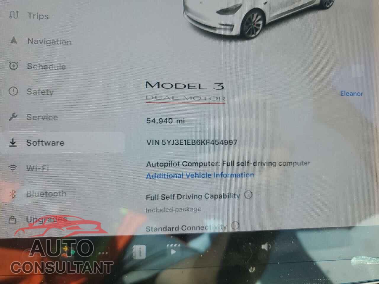 TESLA MODEL 3 2019 - 5YJ3E1EB6KF454997