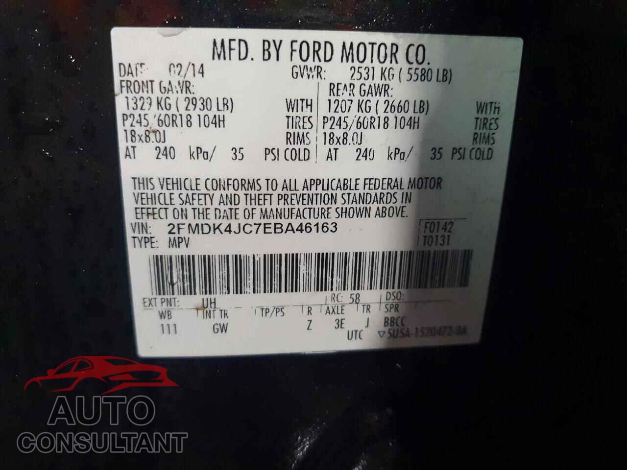 FORD EDGE 2014 - 2FMDK4JC7EBA46163