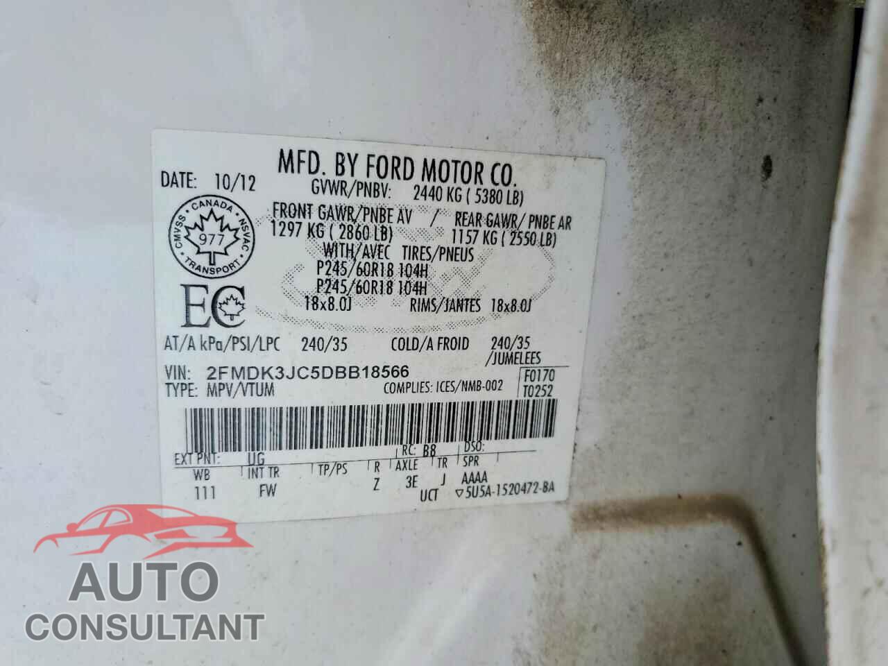 FORD EDGE 2013 - 2FMDK3JC5DBB18566