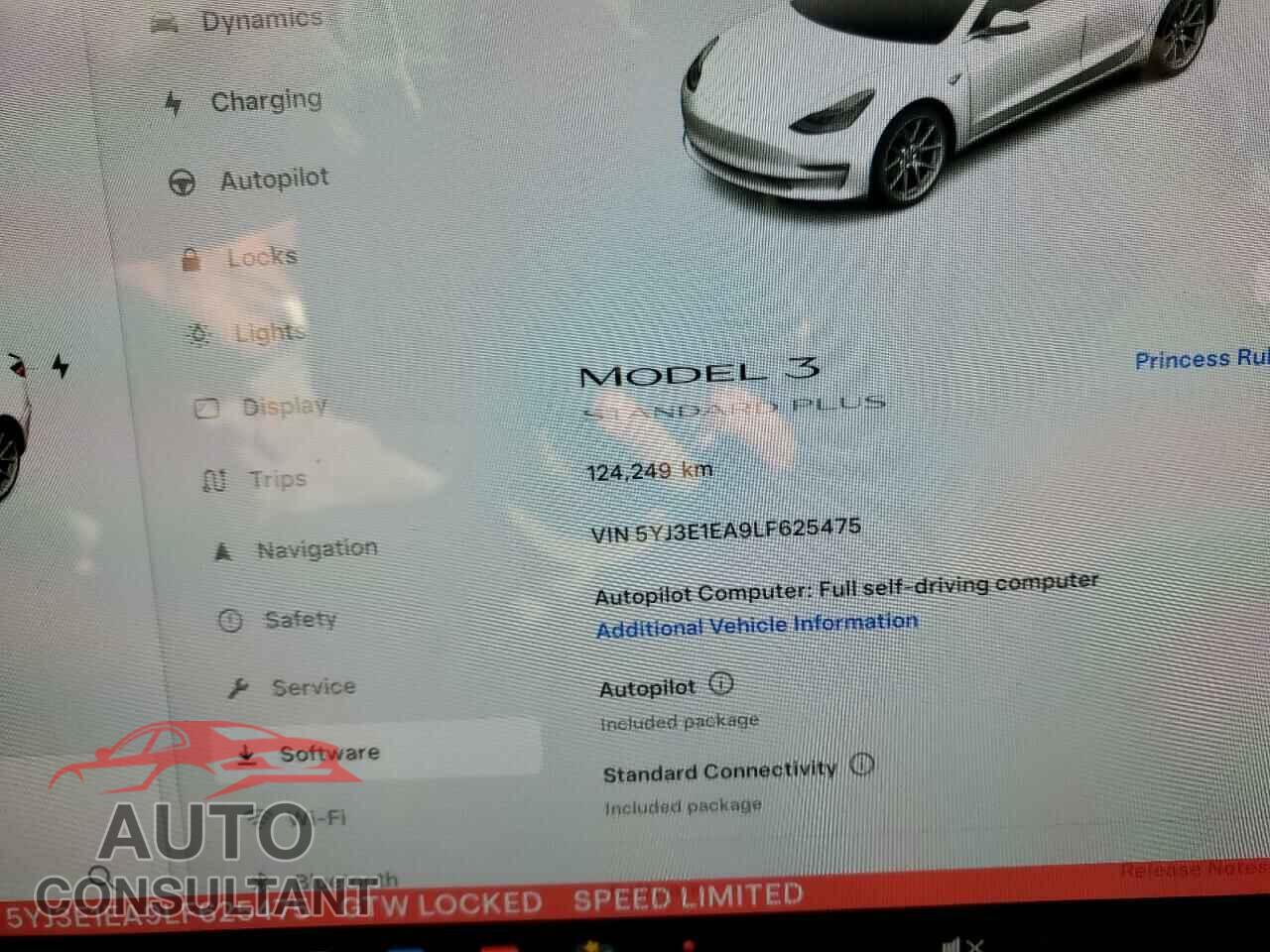 TESLA MODEL 3 2020 - 5YJ3E1EA9LF625475