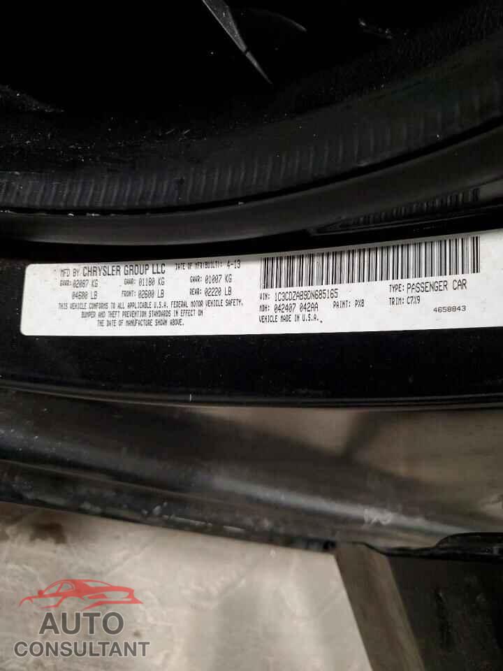 DODGE AVENGER 2013 - 1C3CDZAB9DN685165