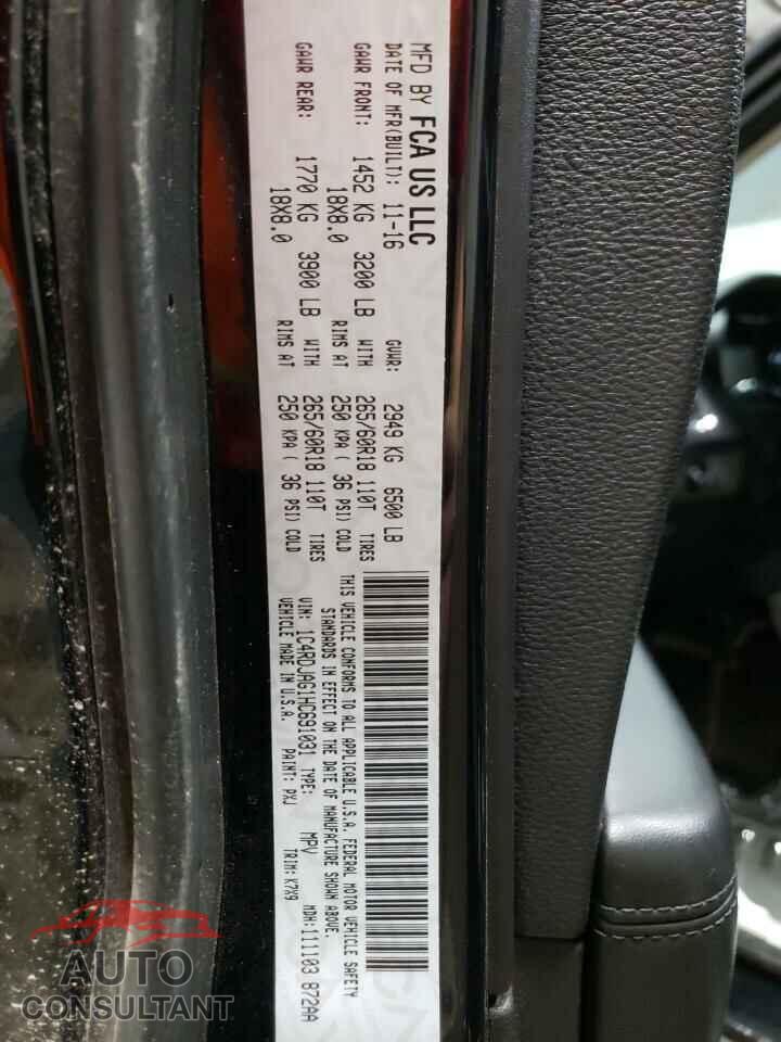 DODGE DURANGO 2017 - 1C4RDJAG1HC691031