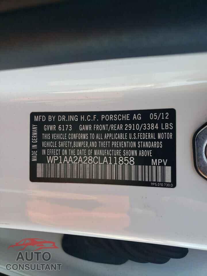 PORSCHE CAYENNE 2012 - WP1AA2A28CLA11858