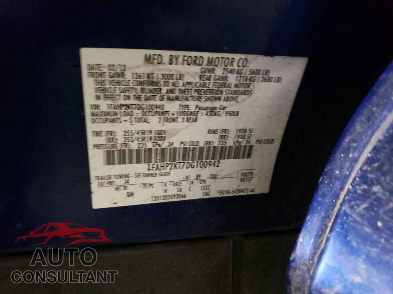 FORD TAURUS 2013 - 1FAHP2KT7DG100942