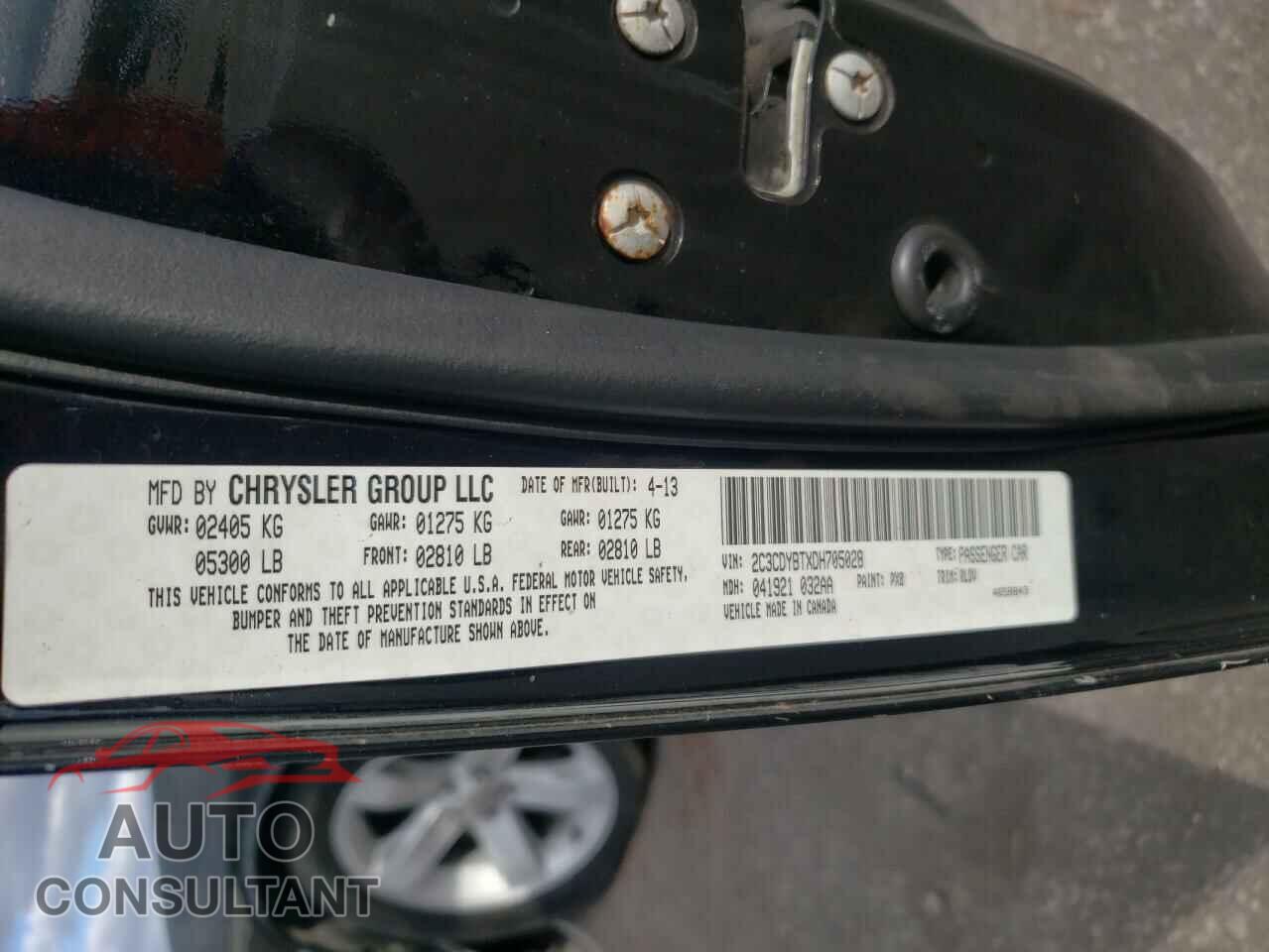 DODGE CHALLENGER 2013 - 2C3CDYBTXDH705028