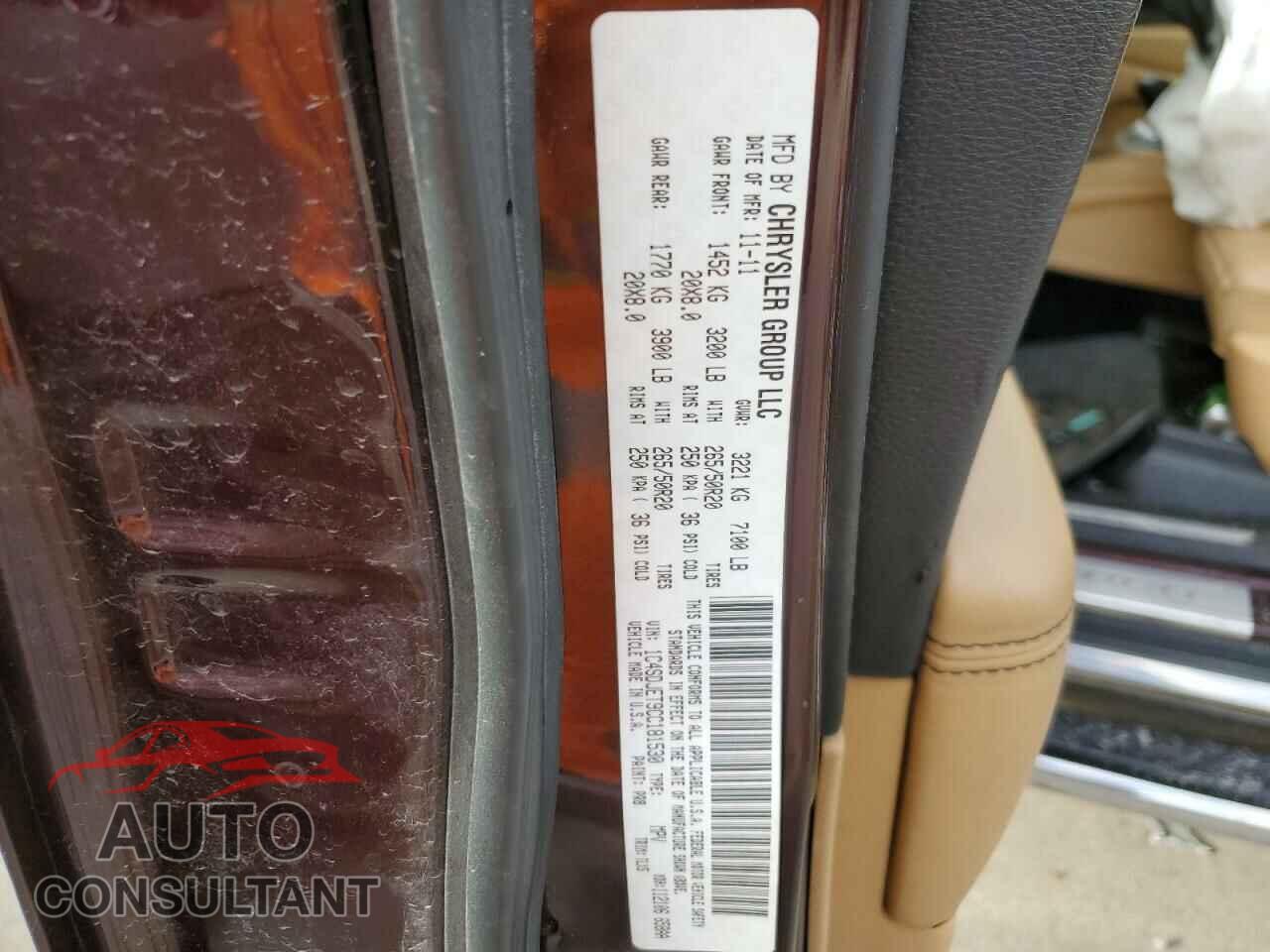 DODGE DURANGO 2012 - 1C4SDJET9CC181530