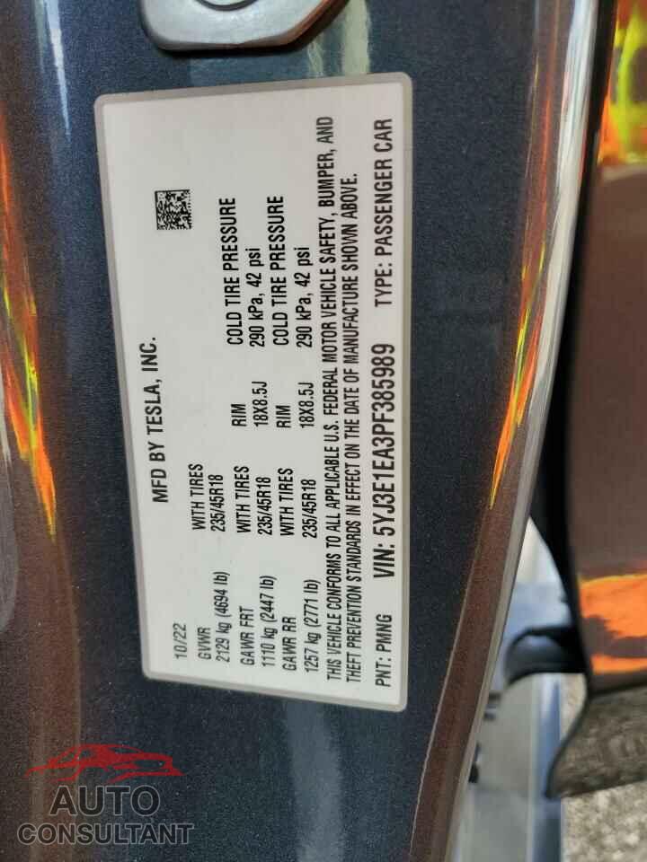 TESLA MODEL 3 2023 - 5YJ3E1EA3PF385989
