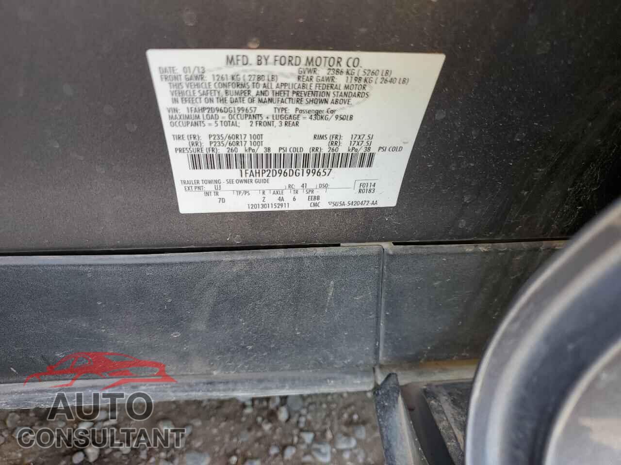 FORD TAURUS 2013 - 1FAHP2D96DG199657