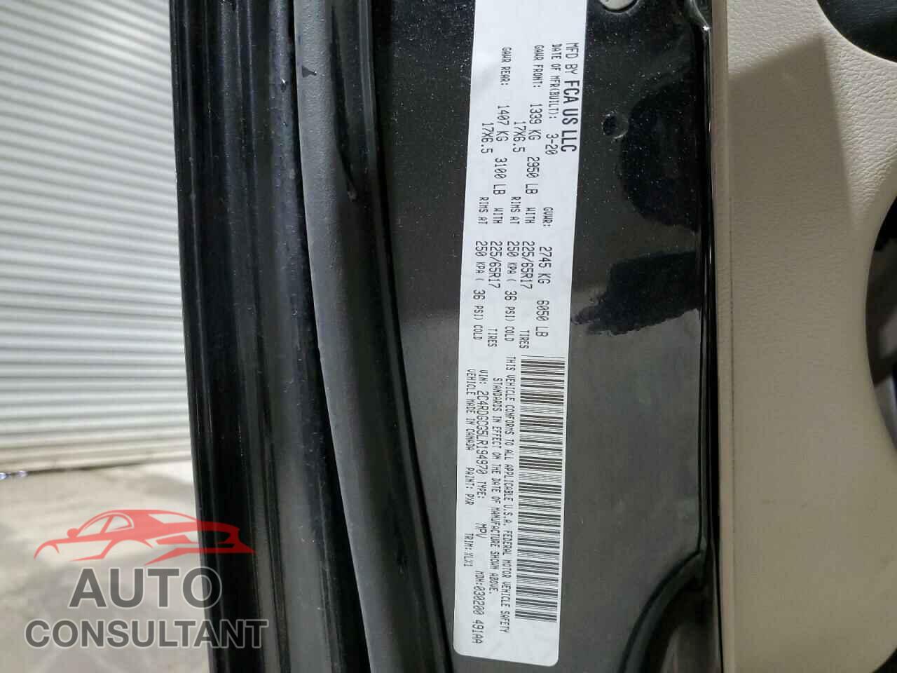 DODGE CARAVAN 2020 - 2C4RDGCG5LR194970
