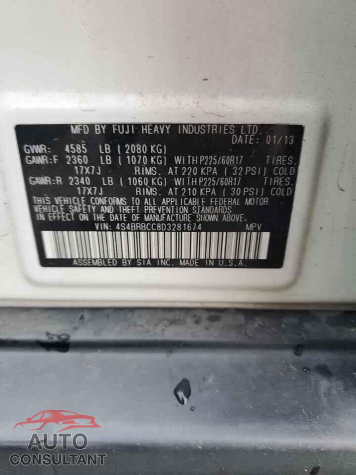 SUBARU OUTBACK 2013 - 4S4BRBCC8D3281674