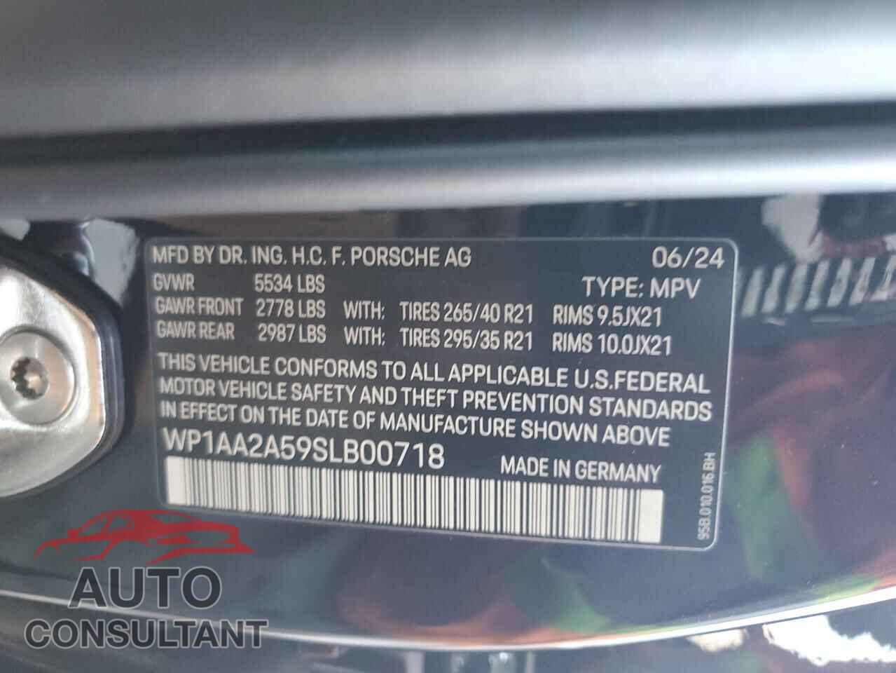 PORSCHE MACAN BASE 2025 - WP1AA2A59SLB00718