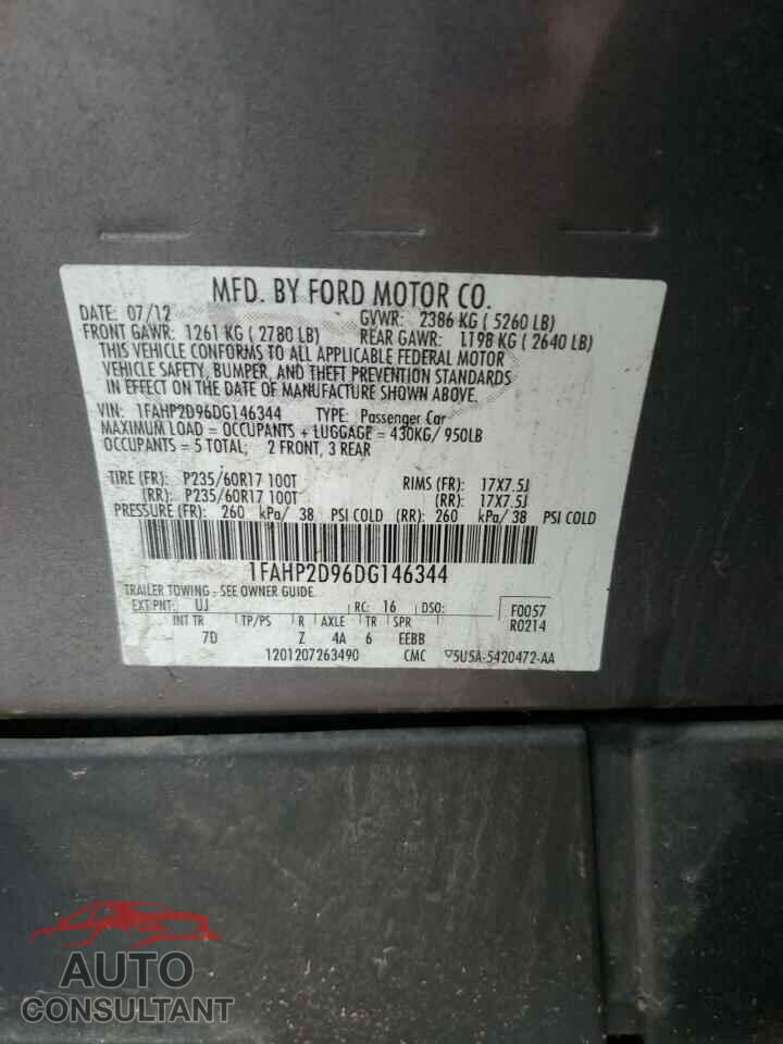FORD TAURUS 2013 - 1FAHP2D96DG146344