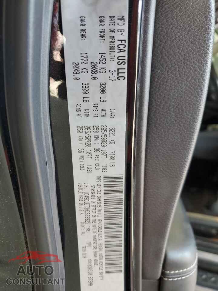 DODGE DURANGO 2017 - 1C4SDJET3HC833825