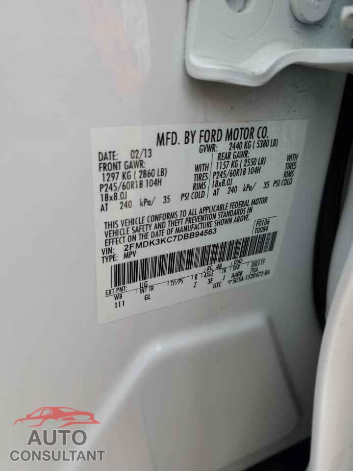 FORD EDGE 2013 - 2FMDK3KC7DBB94563