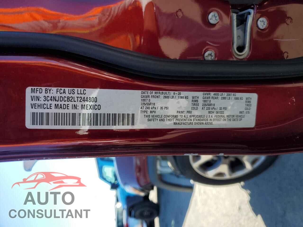 JEEP COMPASS 2020 - 3C4NJDCB2LT244800