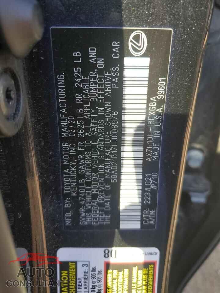LEXUS ES300 2020 - 58AD21B17LU008976