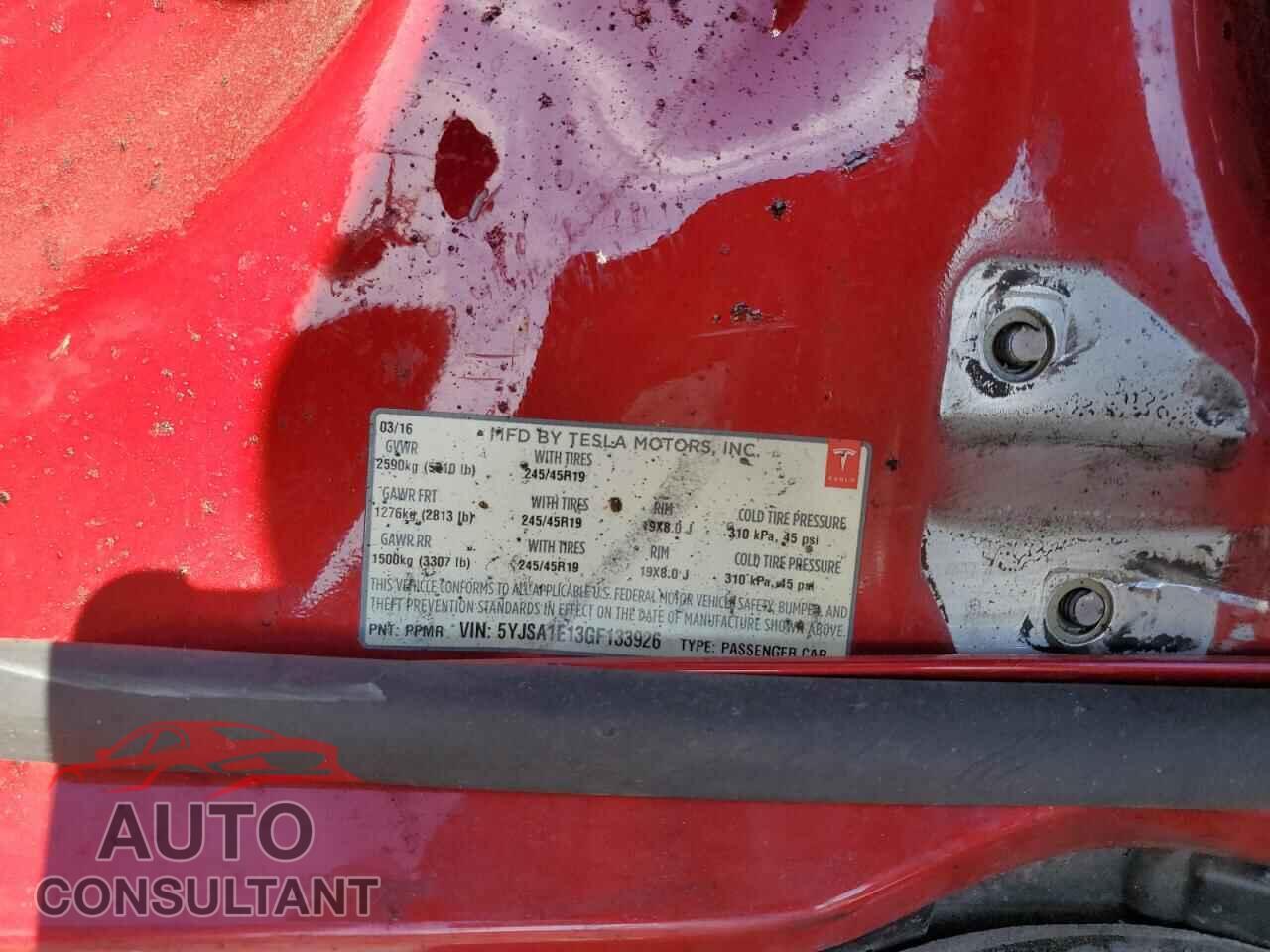 TESLA MODEL S 2016 - 5YJSA1E13GF133926