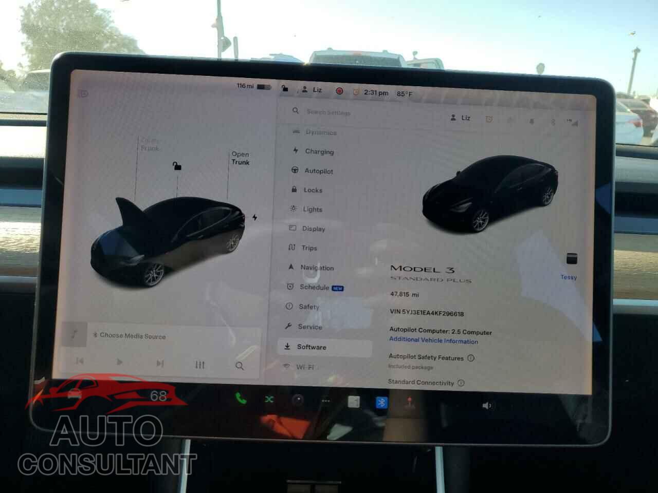 TESLA MODEL 3 2019 - 5YJ3E1EA4KF296618