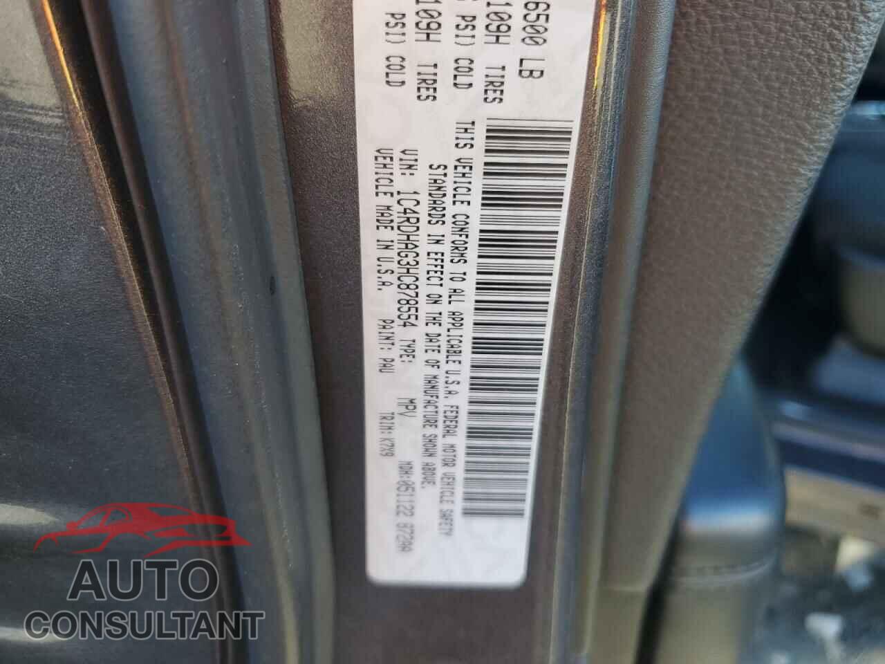 DODGE DURANGO 2017 - 1C4RDHAG3HC878554